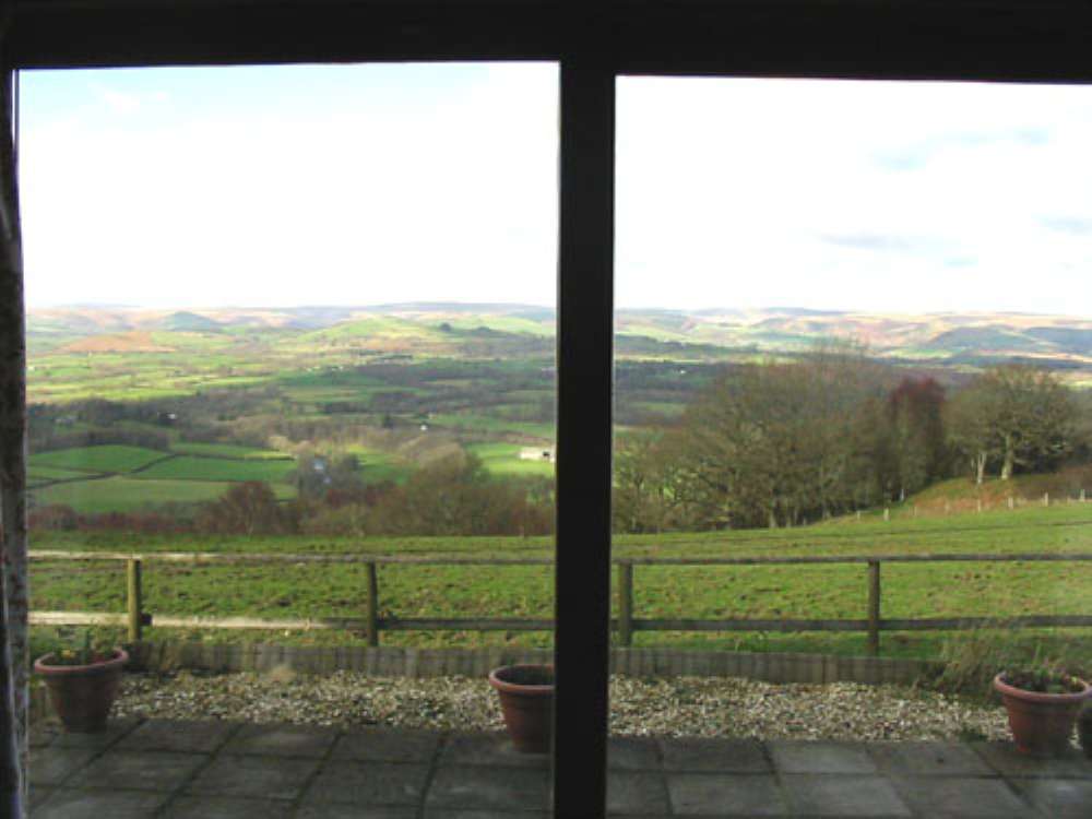 Inside Hafod - View from french windows.